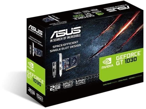 Ausinės ASUS GeForce GT 1030 2GB GDDR5 BRK žemo profilio vaizdo plokštė