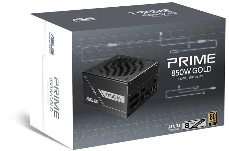 Ausinės ASUS PRIME-850G (Juodas) maitinimo šaltinis