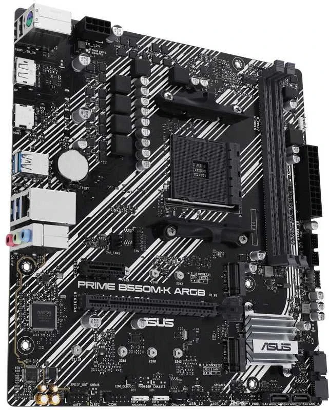 ASUS Prime B550M-K ARGB, AMD B550 pagrindinė plokštė - lizdas AM4