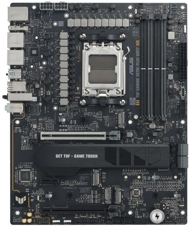 ASUS TUF GAMING X870E-PLUS WIFI7 AMD AM5 ATX pagrindinė plokštė 4xDDR5 PCIe 5.0 x16 4xM.2 1xHDMI 2xSATA