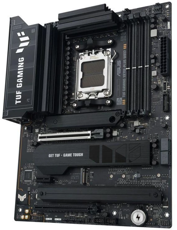 ASUS TUF GAMING X870E-PLUS WIFI7 AMD AM5 ATX pagrindinė plokštė 4xDDR5 PCIe 5.0 x16 4xM.2 1xHDMI 2xSATA