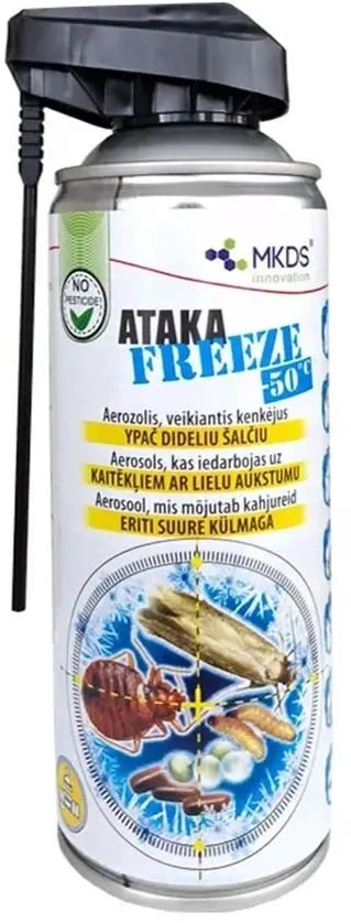 ATAKA FREEZE -50 °C šalčio aerozolis vabzdžių naikinimui, 400 ml