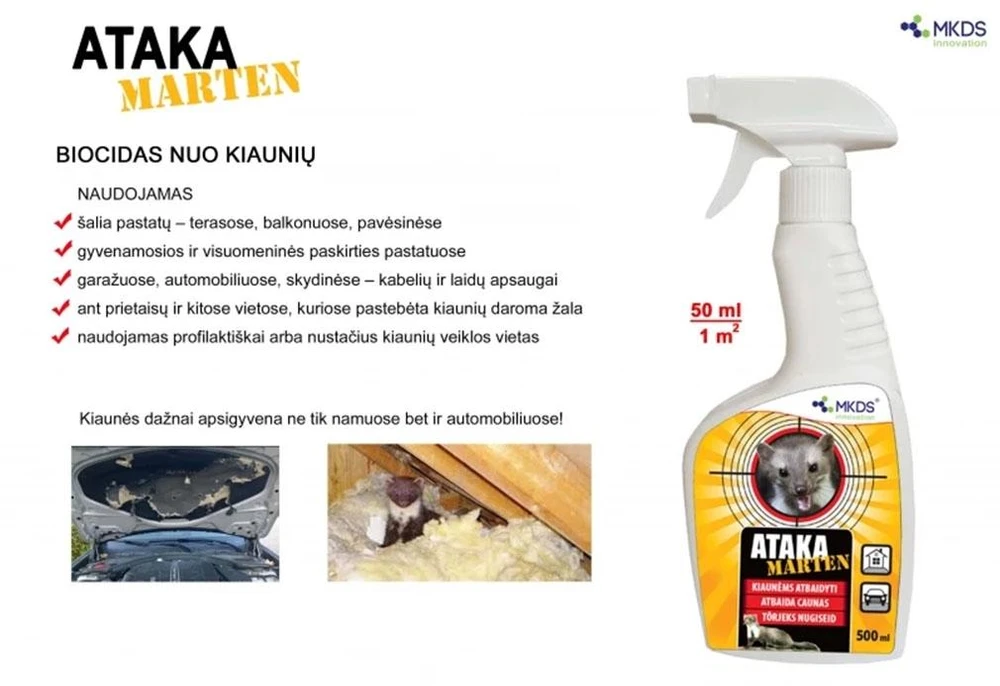 Mkds Ataka Marten repelentas nuo kiaunių, 500 ml