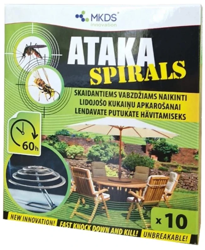 Ataka spirals insekticidas nuo uodų, 10 vnt