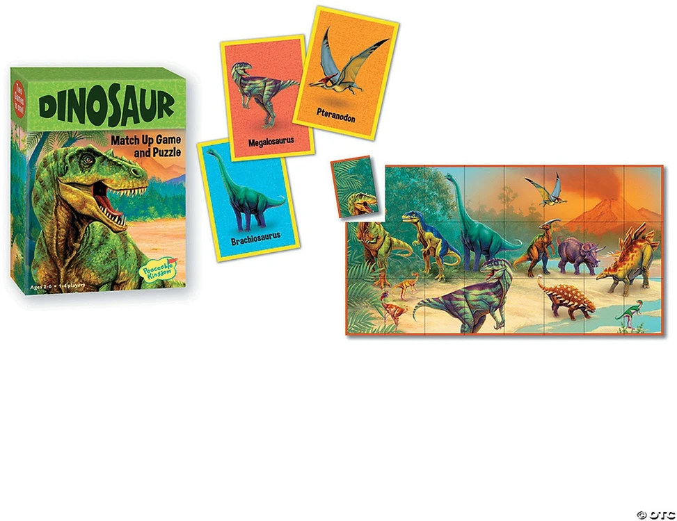 Atitikimo žaidimas-dėlionė „Dinozauras”