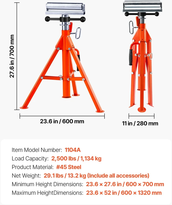 VEVOR Pakeliamas stovas su ritinėliu 1134 kg apkrova