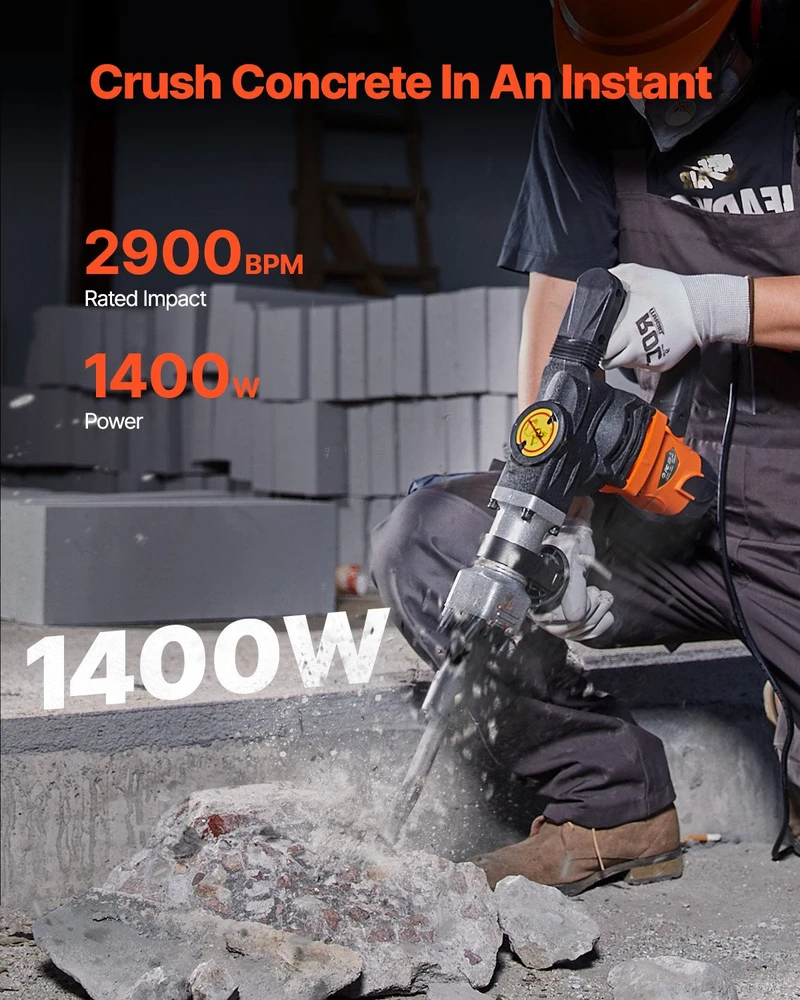 VEVOR Elektrinis kūjis betono griovimui 1600W