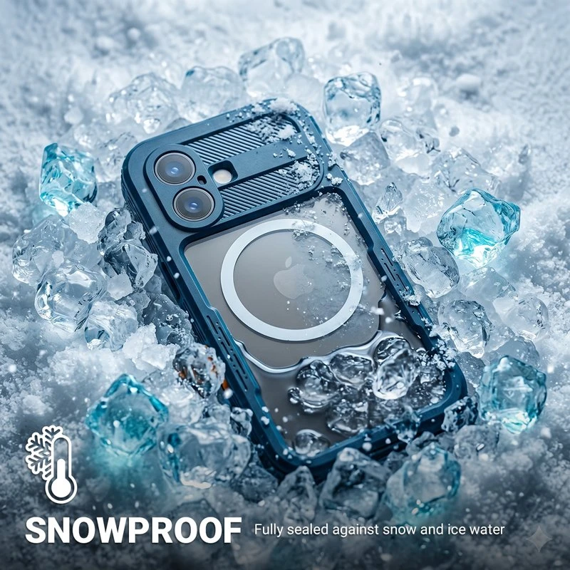 Atsparus vandeniui dėklas iPhone 17, mėlynas Crong Seal Cover