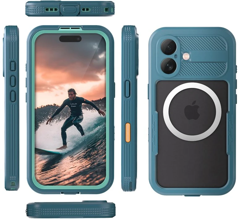 Atsparus vandeniui dėklas iPhone 17, mėlynas Crong Seal Cover