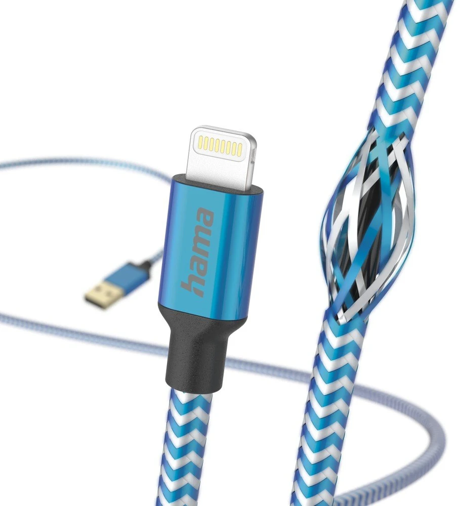 Hama Reflected USB-A - Lightning 1,5 m mėlyna