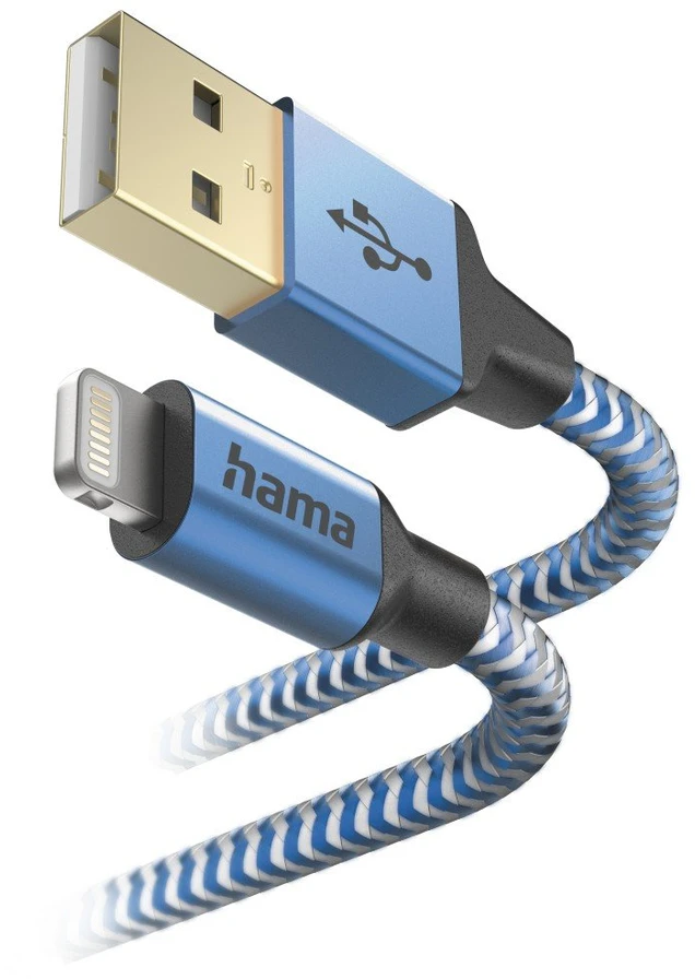 Hama Reflected USB-A - Lightning 1,5 m mėlyna