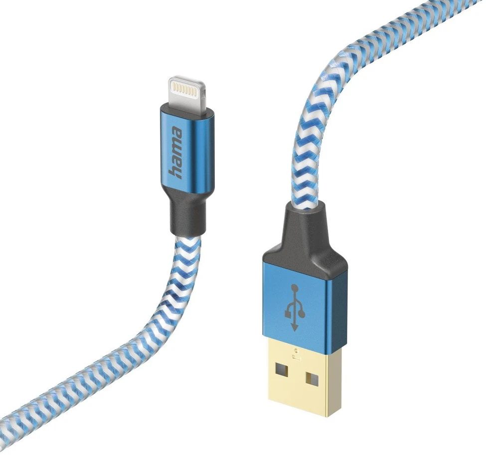 Hama Reflected USB-A - Lightning 1,5 m mėlyna