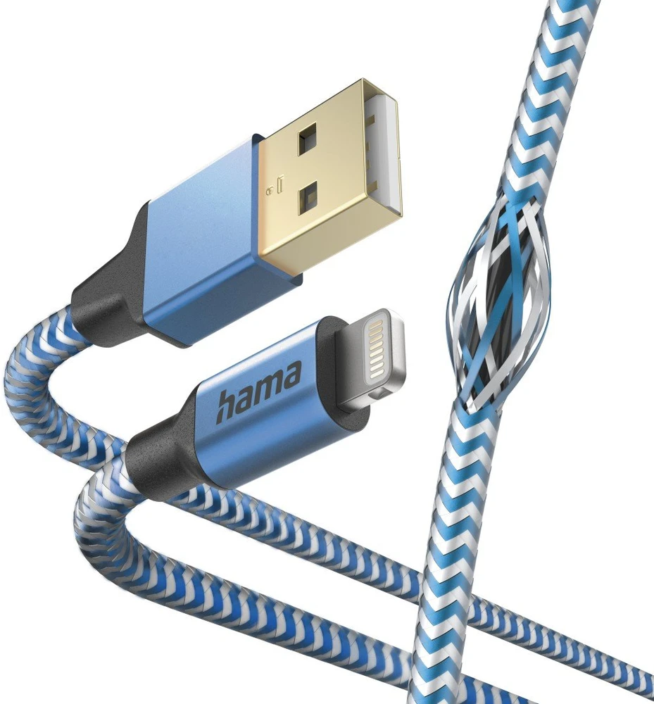 Hama Reflected USB-A - Lightning 1,5 m mėlyna