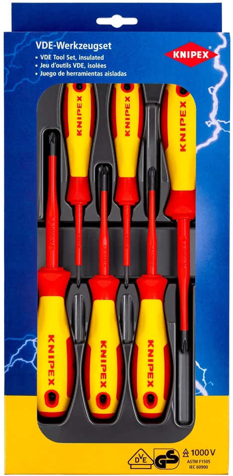 6 dalių atsuktuvų rinkinys KNIPEX VDE PH/PZ