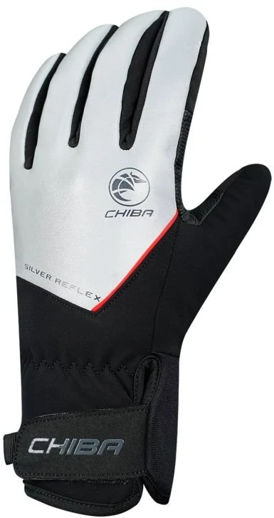 Atšvaitinės pirštinės Chiba Roadmaster Reflex, sidabrinės