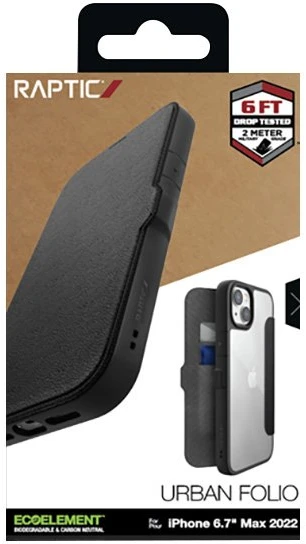 Atverčiamas dėklas iPhone 14 Plus, juodas X-Doria Raptic Urban Folio