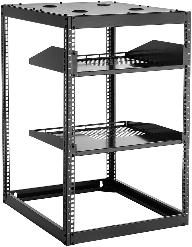 VEVOR 16U atviras tinklo rėmas, 585 mm gylis