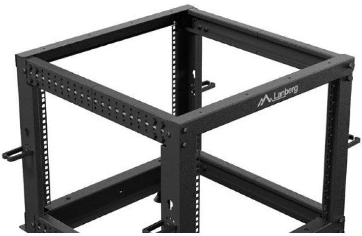 Lanberg Open Rack 9U 600x600-1100 reguliuojamas juoda