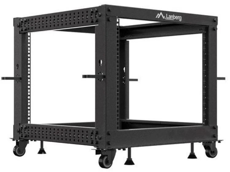 Lanberg Open Rack 9U 600x600-1100 reguliuojamas juoda