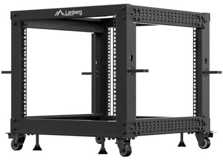 Lanberg Open Rack 9U 600x600-1100 reguliuojamas juoda