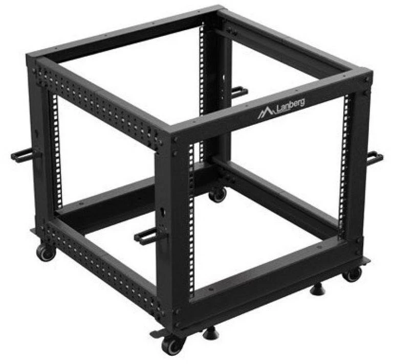 Lanberg Open Rack 9U 600x600-1100 reguliuojamas juoda