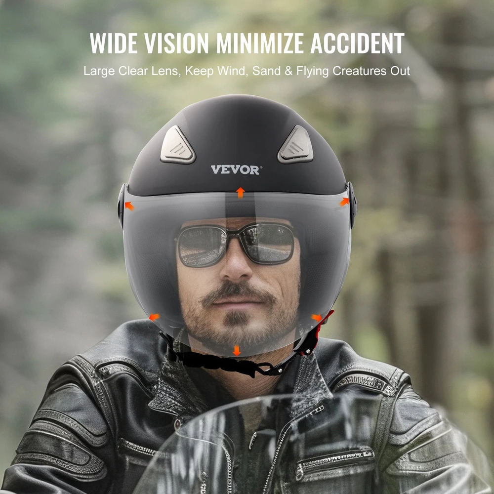 VEVOR 3/4 motociklininko šalmas su bluetooth