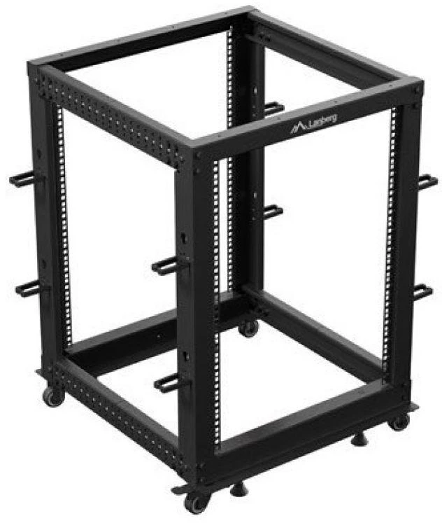 Lanberg Open Rack 15U 600x600-1100 reguliuojamas juoda