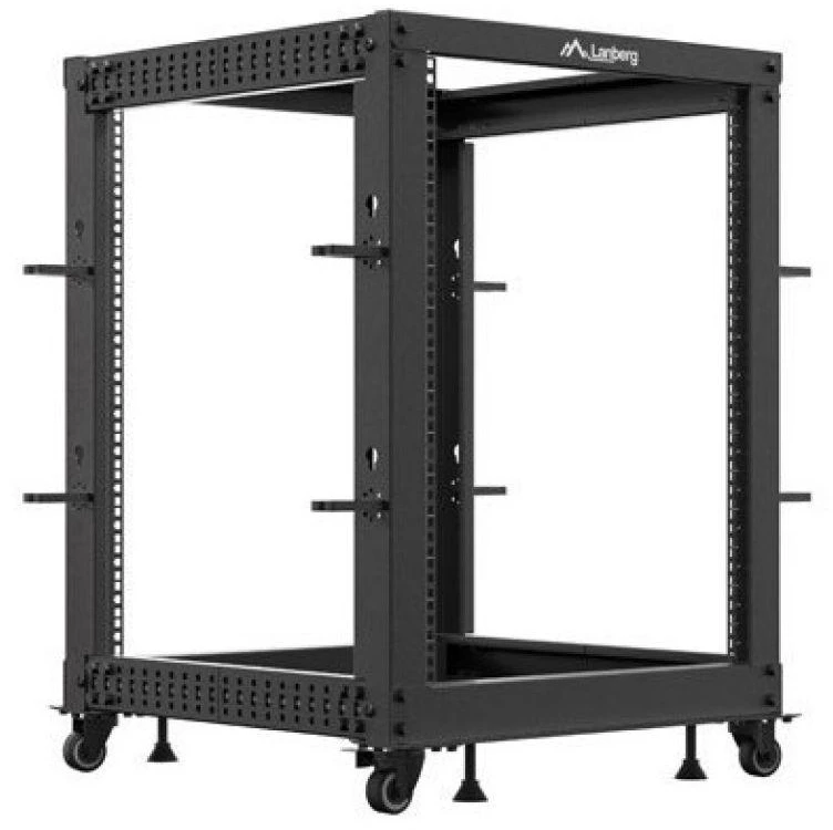 Lanberg Open Rack 15U 600x600-1100 reguliuojamas juoda