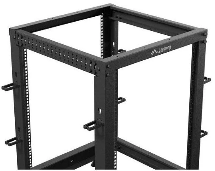 Lanberg Open Rack 15U 600x600-1100 reguliuojamas juoda