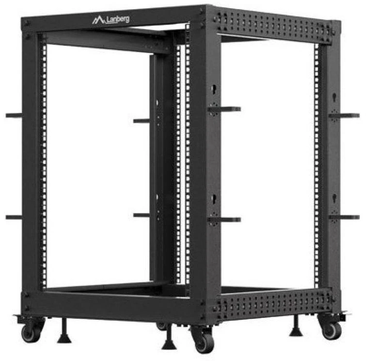 Lanberg Open Rack 15U 600x600-1100 reguliuojamas juoda
