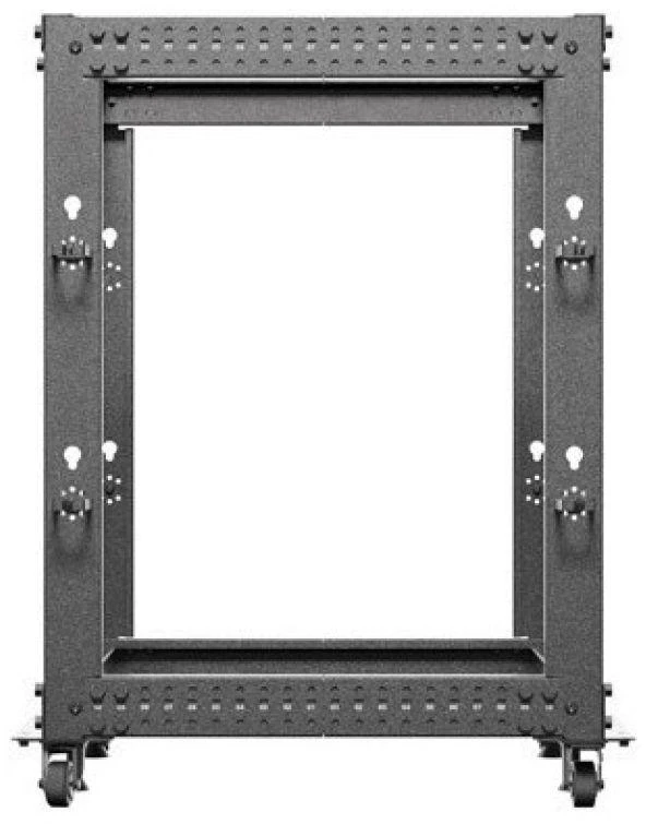 Lanberg Open Rack 15U 600x600-1100 reguliuojamas juoda