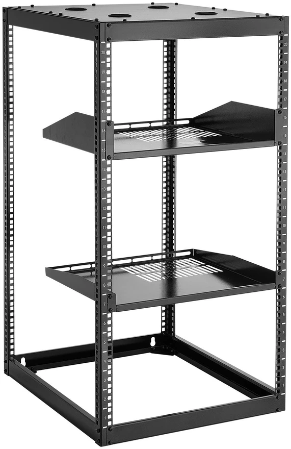 VEVOR Atviras 20U tinklo stovas, 585 mm gylis