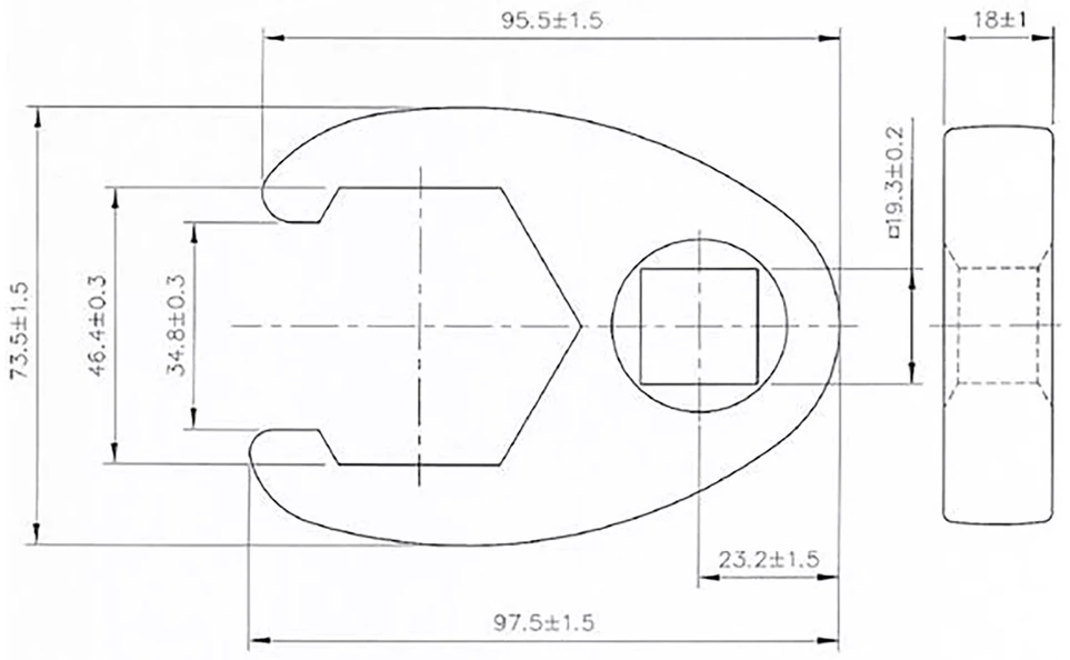 ATVIRO TIPO RAKTAS | 20 MM (3/4") JUNGTIS | 46 MM (1759-46)