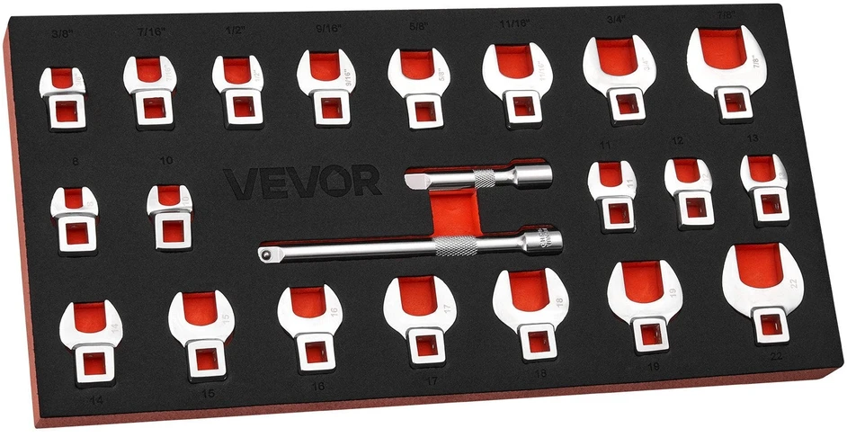 Atvirų galvučių raktų rinkinis VEVOR XMNJBS0022AT, 22 dalių