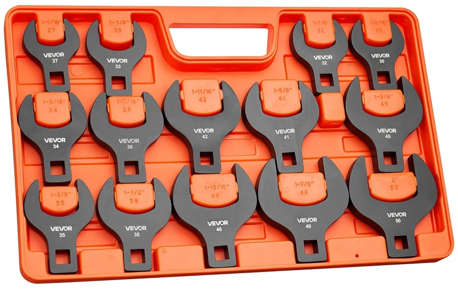 Atvirų galvučių raktų rinkinys VEVOR XMNJBS0014G, 14 dalių (27–50 mm)