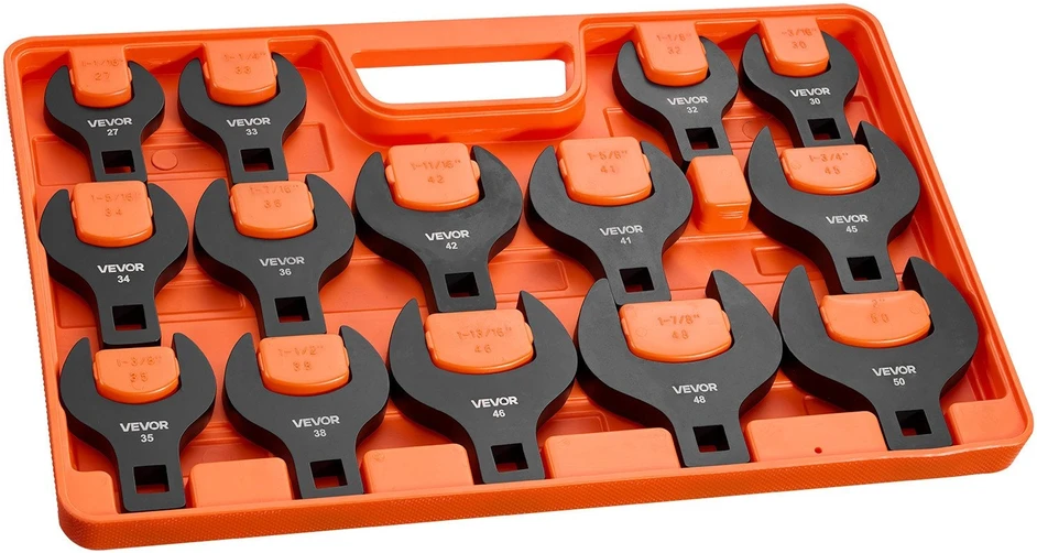Atvirų galvučių raktų rinkinys VEVOR XMNJBS0014G, 14 dalių (27–50 mm)