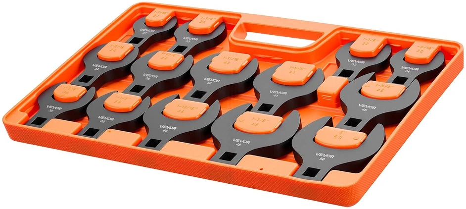 Atvirų galvučių raktų rinkinys VEVOR XMNJBS0014G, 14 dalių (27–50 mm)