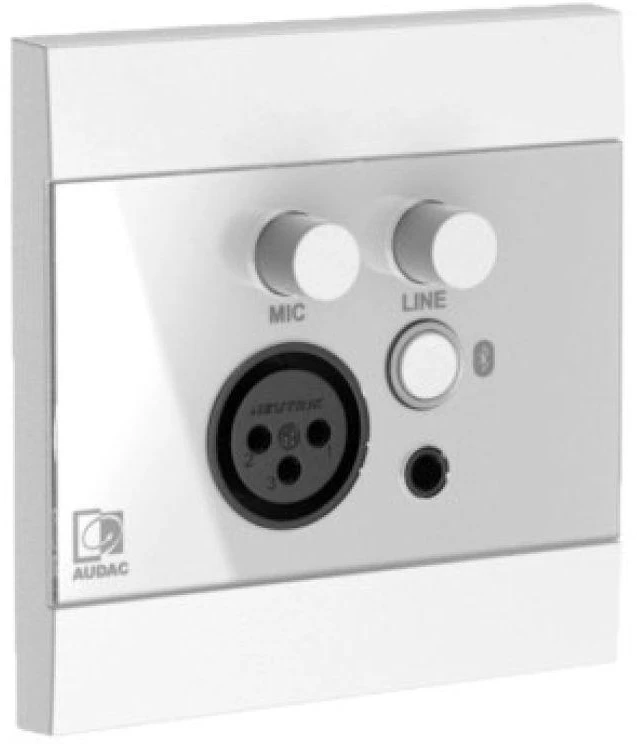 AUDAC WP225/W sieninis skydelis, XLR mikrofonas + 3,5 mm jungtis + „Bluetooth“, baltas