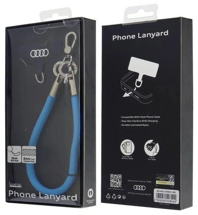Audi virvelė telefonui 28cm 8mm mėlynas AU-HSL8-R8/D1-BE