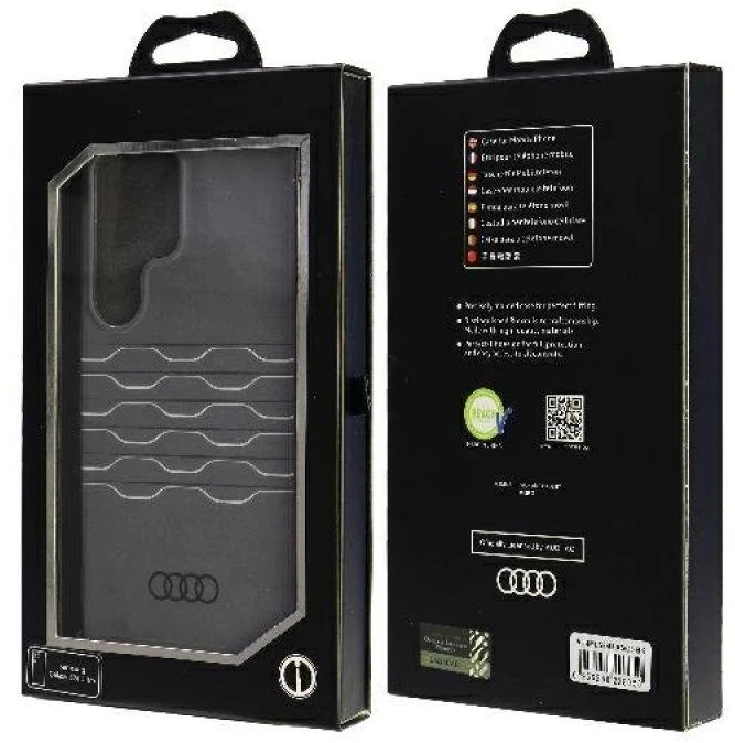 Audi IML Geometric Pattern Dėklas S24 Ultra S928 juodos spalvos kietas dėklas AU-IMLS24U-A6/D3-BK