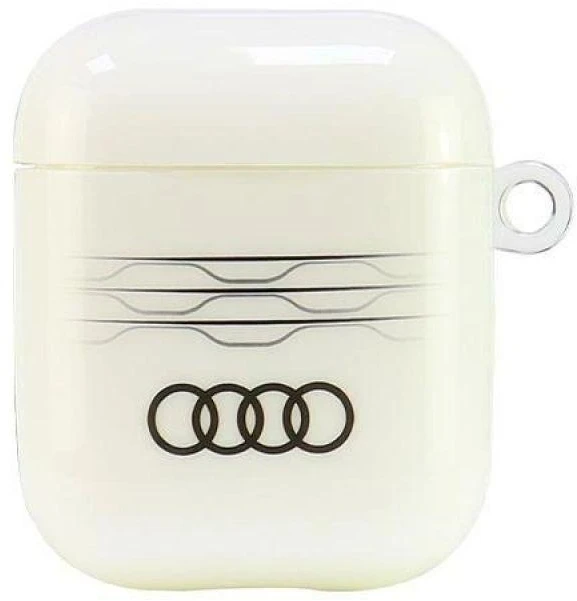 Audi IML Geometric Pattern AirPods 1/2 dėklas baltos spalvos AU-IMLAP-A6/D3-WE