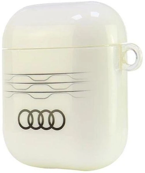 Audi IML Geometric Pattern AirPods 1/2 dėklas baltos spalvos AU-IMLAP-A6/D3-WE