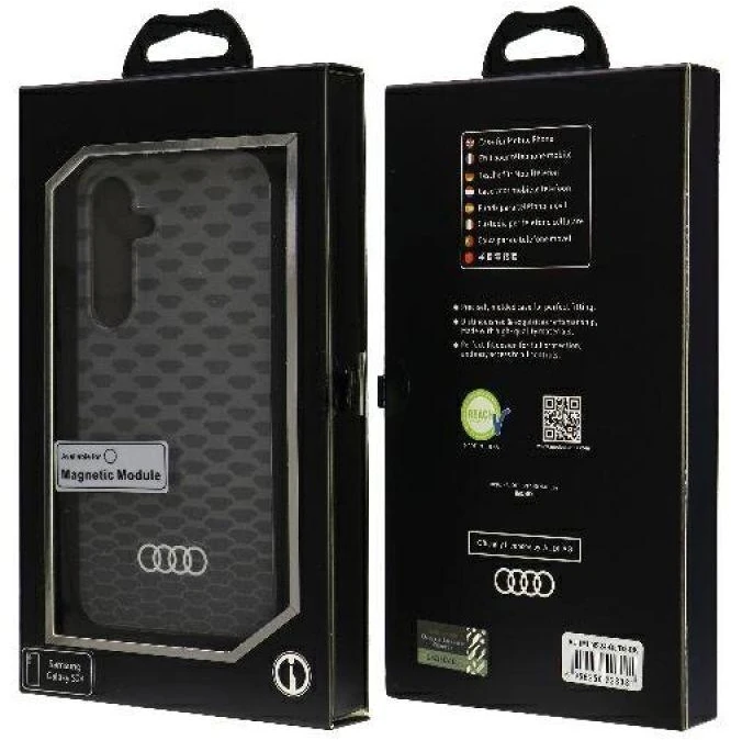 Audi IML Stitching Pattern MagSafe Dėklas S24 S921 juodos spalvos Hardcase AU-IMLMS24-Q5/D3-BK
