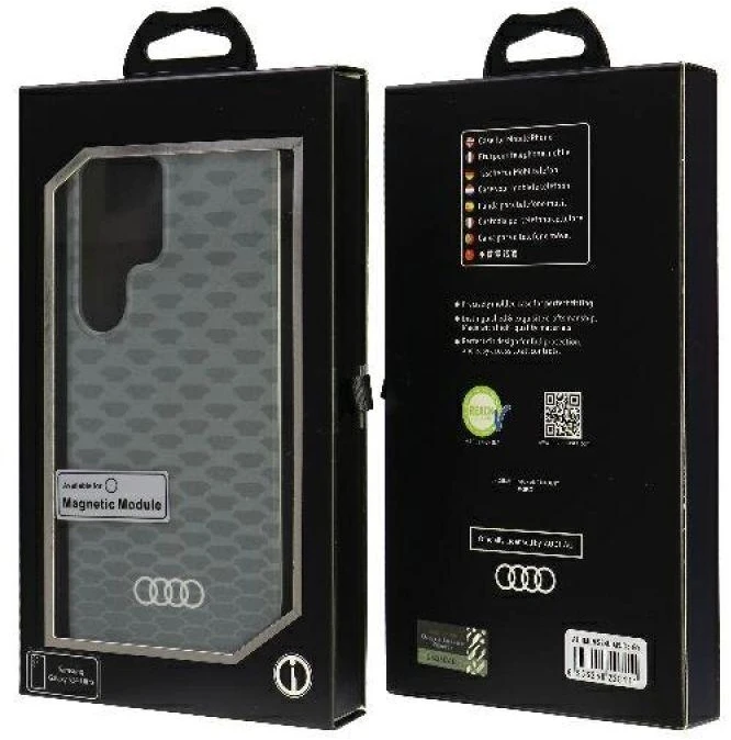 Audi IML Stitching Pattern MagSafe Dėklas S24 Ultra S928 pilkos spalvos Hardcase AU-IMLMS24U-Q5/D3-GY