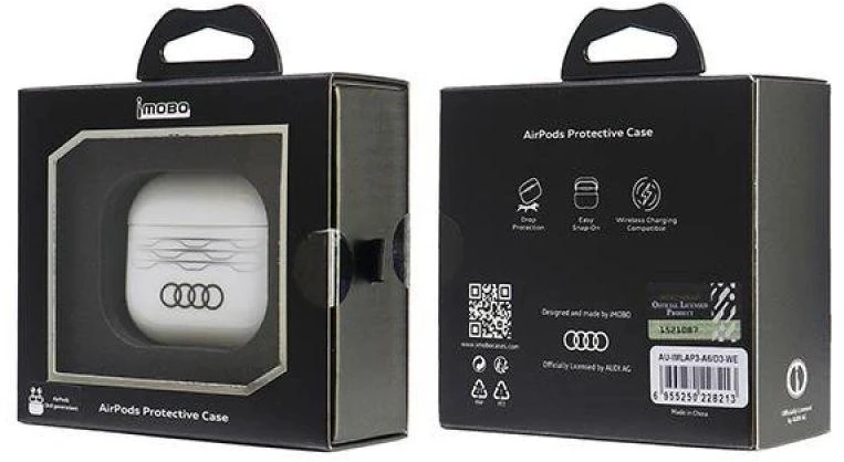 Audi IML Geometric Pattern AirPods 3 dėklas baltos spalvos AU-IMLAP3-A6/D3-WE