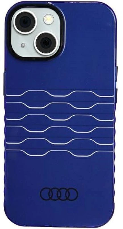 Audi IML MagSafe Dėklas Apple iPhone 15 / 14 / 13 6.1″ mėlynos spalvos hardcase AU-IMLMIP15-A6/D3-BE