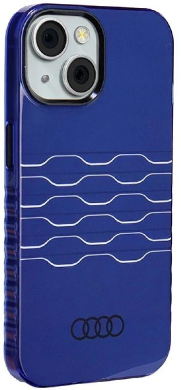 Audi IML MagSafe Dėklas Apple iPhone 15 / 14 / 13 6.1″ mėlynos spalvos hardcase AU-IMLMIP15-A6/D3-BE
