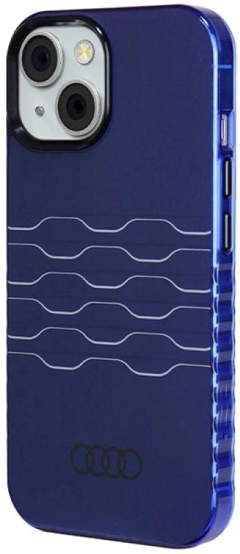 Audi IML MagSafe Dėklas Apple iPhone 15 / 14 / 13 6.1″ mėlynos spalvos hardcase AU-IMLMIP15-A6/D3-BE
