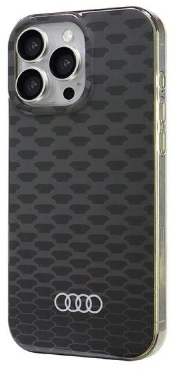 Audi IML Stitching Pattern MagSafe Apple iPhone 16 Pro Max 6.9″ juodos spalvos kietas dėklas AU-IMLMIP16PM-Q5/D3-BK