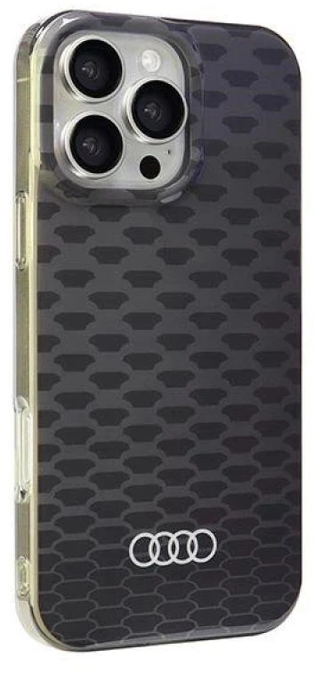 Audi IML Stitching Pattern MagSafe Apple iPhone 16 Pro Max 6.9″ juodos spalvos kietas dėklas AU-IMLMIP16PM-Q5/D3-BK